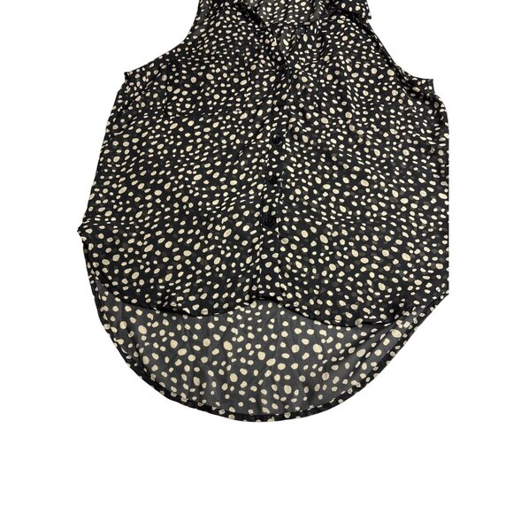 Vintage Y2K Lush Abstract Dot Sleeveless Button Front Top XS High Low Sheer - Picture 3 of 6